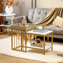 2 Pieces Nesting Coffee Table Set for Living Room-White by LJGDeals