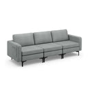 3-Seat Sectional Sofa Couch with Armrest Magazine Pocket and Metal Leg by LJGDeals