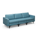 3-Seat Sectional Sofa Couch with Armrest Magazine Pocket and Metal Leg by LJGDeals