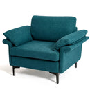 Modern Fabric Accent Armchair with Original Distributed Spring and Armrest Cushions by LJGDeals