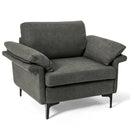 Modern Fabric Accent Armchair with Original Distributed Spring and Armrest Cushions by LJGDeals