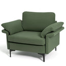 Modern Fabric Accent Armchair with Original Distributed Spring and Armrest Cushions by LJGDeals