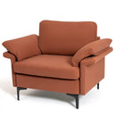 Modern Fabric Accent Armchair with Original Distributed Spring and Armrest Cushions by LJGDeals