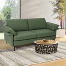 Modern Fabric Loveseat Sofa for with Metal Legs and Armrest Pillows by LJGDeals