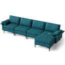 Extra Large L-shaped Sectional Sofa with Reversible Chaise and 2 USB Ports for 4-5 People by LJGDeals