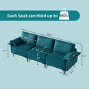 Large 3-Seat Sofa Sectional with Metal Legs for 3-4 people by LJGDeals