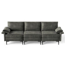 Large 3-Seat Sofa Sectional with Metal Legs for 3-4 people by LJGDeals