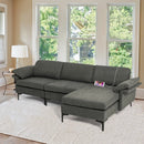 Extra Large Modular L-shaped Sectional Sofa with Reversible Chaise for 4-5 People by LJGDeals