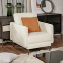Modern Upholstered Accent Chair with Removable Backrest Cushion by LJGDeals