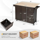 Kitchen Island Trolley Cart Wood with Drop-Leaf Tabletop and Storage Cabinet by LJGDeals