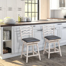 360° Swivel Bar Stools with Rubber Wood Frame and Ergonomic Backrest and Footrest by LJGDeals
