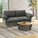 Modern Fabric Loveseat Sofa for with Metal Legs and Armrest Pillows by LJGDeals