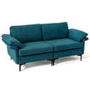 Modern Fabric Loveseat Sofa for with Metal Legs and Armrest Pillows by LJGDeals