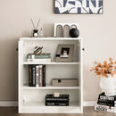 2 Door Storage Base Cabinet with 3-Tier Shelf-White by LJGDeals