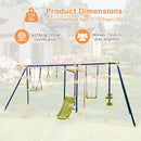 7-in-1 Stable A-shaped Outdoor Swing Set for Backyard by LJGDeals