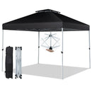 2-Tier 10 x 10 Feet Pop-up Canopy Tent with Wheeled Carry Bag-Black by LJGDeals