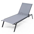 Outdoor Adjustable Chaise Lounge Chair with Lay Flat Position and Quick-Drying Fabric by LJGDeals