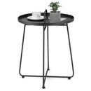 Outdoor Metal Patio End Side Table Weather Resistant with Handle by LJGDeals