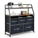 5 Drawers Storage Dresser with Fabric Bin for Living Room Bedroom-Black by LJGDeals