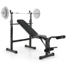 Adjustable Weight Bench and Barbell Rack Set with Weight Plate Post by LJGDeals
