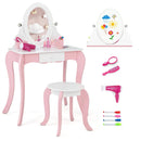 Pretend Kids Vanity Set with 360° Rotatable Mirror and Play Accessories by LJGDeals