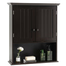 2-Door Wall Mount Bathroom Storage Cabinet with Open Shelf-Black by DirectDeals