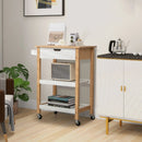 3-Tier Kitchen Island Cart Rolling Service Trolley with Bamboo Top by LJGDeals