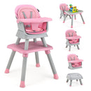 6-in-1 Convertible Baby High Chair with Adjustable Removable Tray by LJGDeals
