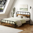 Queen Size Industrial Metal Platform Bed Frame Headboard Mattress Foundation by LJGDeals