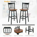 30.5 Inches Set of 2 Swivel Bar Stools with 360¬∞ Swiveling