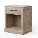 Compact Nightstand with Drawer and Shelf by LJGDeals