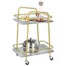 2-tier Kitchen Rolling Cart with Steel Frame and Lockable Casters-Gray by LJGDeals