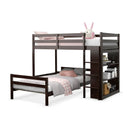 Twin Over Twin Loft Bunk Bed with Bookcase by LJGDeals