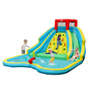 Double Side Inflatable Water Slide Park with Climbing Wall for Outdoor Without Blower by LJGDeals