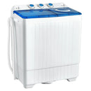 26 LBS Twin Tub Portable Washing Machine with Built-In Drain Pump-Gray by LJGDeals