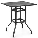 32 Inches Outdoor Steel Square Bar Table with Powder-Coated Tabletop by LJGDeals