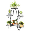 6-Tier Plant Stand with Adjustable Foot Pads-Black by LJGDeals