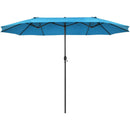 15 Feet Patio Double-Sided Umbrella with Hand-Crank System by LJGDeals