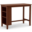 Counter Height Bar Table with 3-Tier Storage Shelves for Home Restaurant by LJGDeals