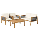 4 Pieces Patio Rattan Furniture Set with Removable Cushions by LJGDeals