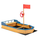 Kids' Pirate Boat Sandbox with Flag and Rudder by LJGDeals