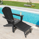 Patio HDPE Adirondack Chair with Retractable Ottoman by LJGDeals