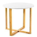 Multifunctional Round Side End Table with Bamboo Legs and X-Shaped Base by LJGDeals