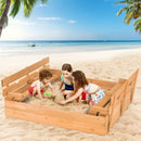 Kids Wooden Sandbox with 2 Foldable Bench Seats by LJGDeals