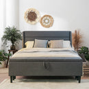 Full/Queen Size Upholstered Platform Bed Frame with Storage Ottoman by LJGDeals