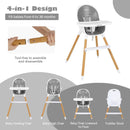 4-in-1 Convertible Baby High Chair Infant Feeding Chair with Adjustable Tray by LJGDeals