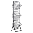 3-Tier Fruit Basket Stand with Adjustable Heights