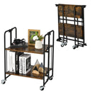 Folding Rolling Cart with Metal Frame-2-Tier by LJGDeals