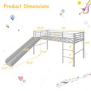 Twin Metal Loft Bed with Slide Safety Guardrails and Built-in Ladder by LJGDeals