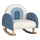 Kids Rocking Chair Children Velvet Upholstered Sofa with Solid Wood Legs by LJGDeals